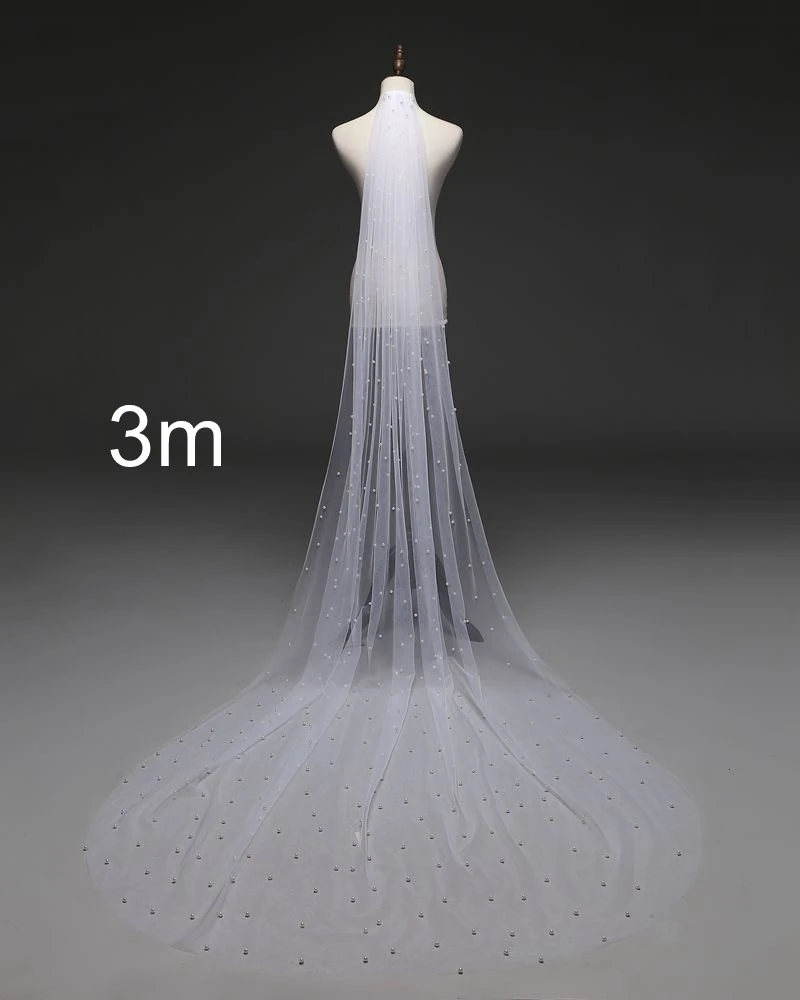 Hot-Sale-White-Ivory-Bridal-Veil-With-Comb-One-Layer-Cathedral-Royal-Pearl-Wedding-Veil-Veu (3)