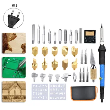 

37PCS 110V 220V 60W Welding Electric Soldering Iron Tools Kit For Wood Carving Adjustable Twer For Heating, Then Put On Tin Imme