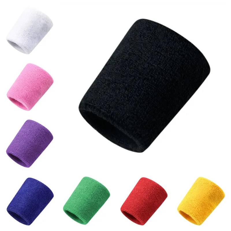 1PCS professional Cotton Sport Sweatband Wristband Wrist Protector Running Badminton Basketball Brace Terry Cloth Sweat Band