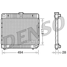 Радиатор системы охлаждения MB W123/W126 2.0-3.0D 76-85 DENSO DR