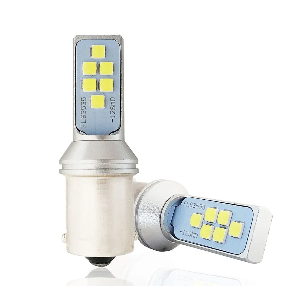 

1pcs 1156 BA15S P21W LED Bulbs 12SMD Chips R5W R10W LED White Red Amber BAU15S 1400LM Car Lights Turn Signal Lamp Auto Bulb
