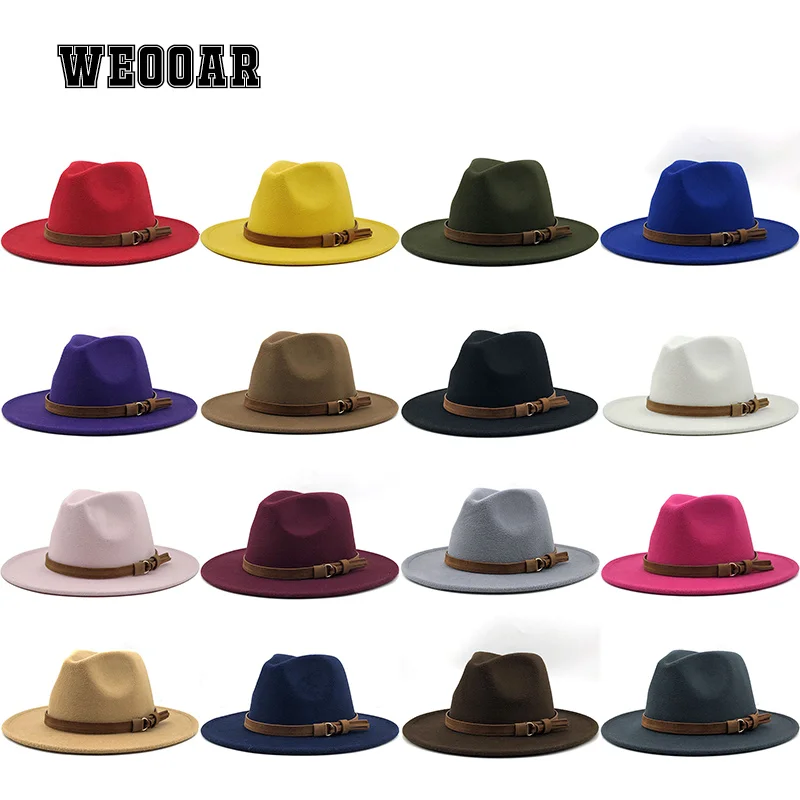 Fedoras Hats for Women Men Suede Luxury Felt Autumn Winter Big Brim Ladies Church Bone Vintage White Jazz fedora hat