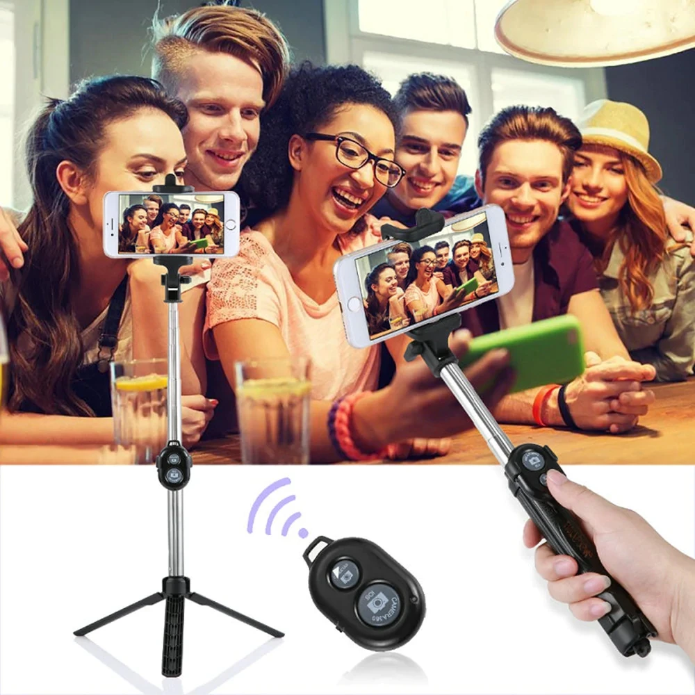 Hot Foldable Handheld Monopod Selfie Stick Extendable Mini Wireless Bluetooth Shutter Remote Selfie Tripods For iPhone 8 X Plus