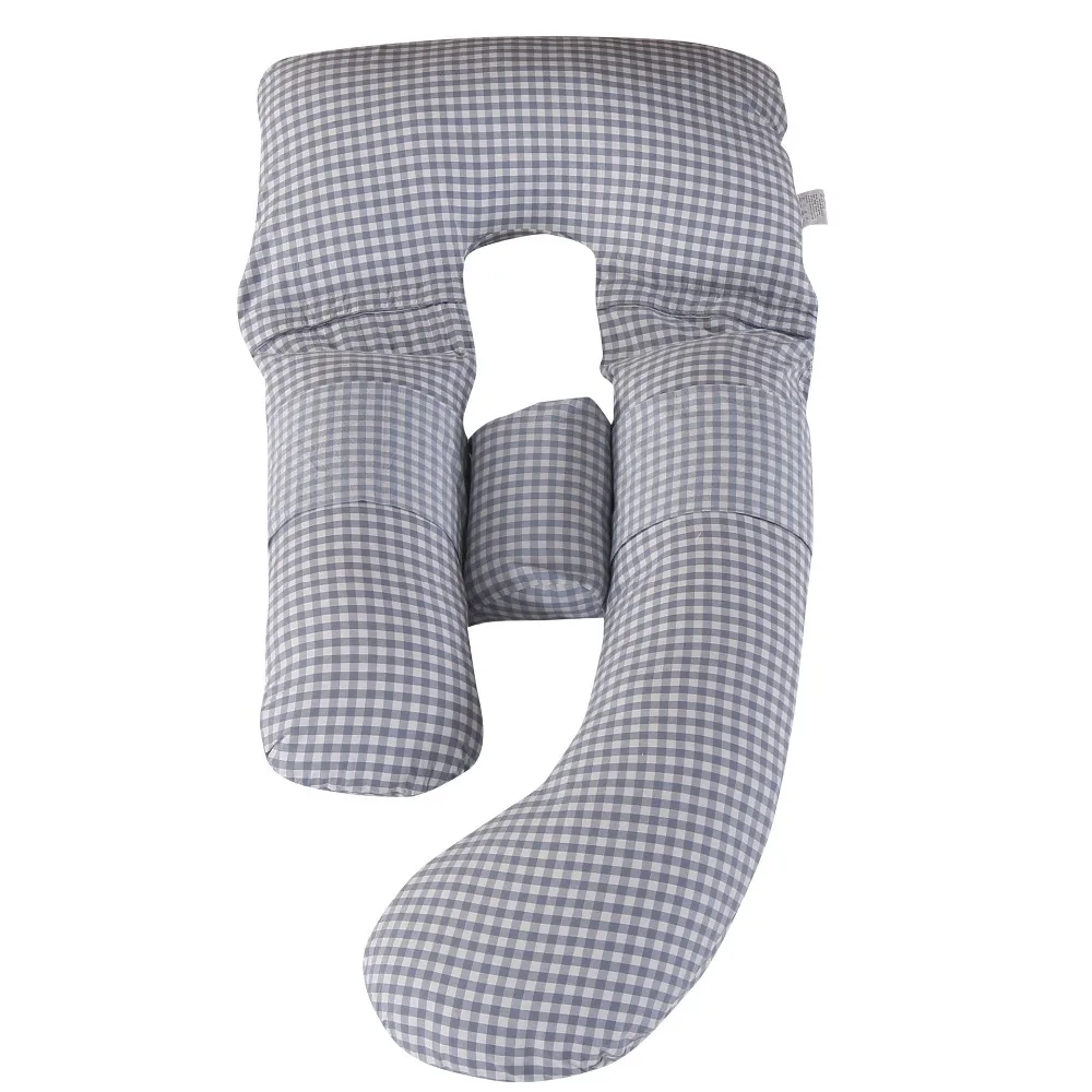 

Multifunctional Cotton Pillow For Pregnant Women Simple Style Big Body Pillow Adjustable Height Removable Waist Maternity Pillow