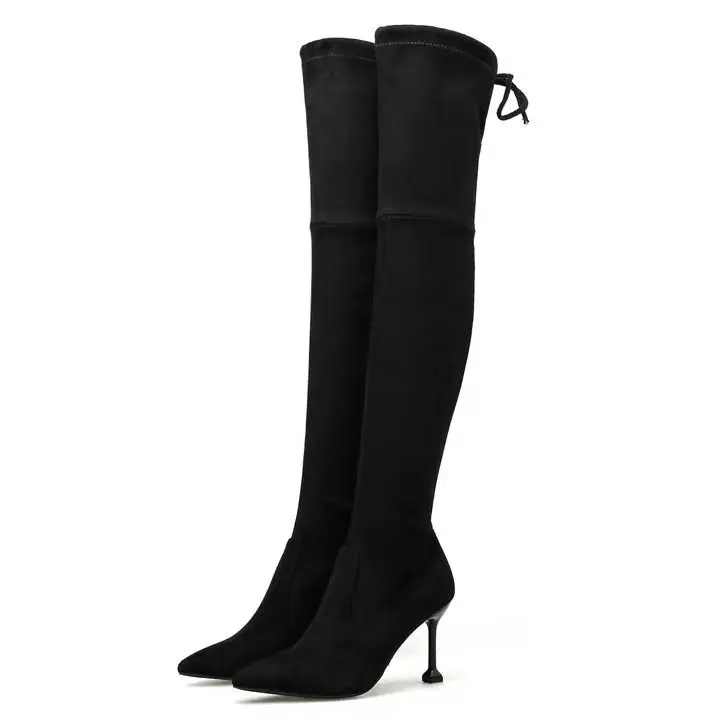 Over-the-knee Boots Women's Winter High-heeled Boots Stretch Autumn Elastic Long Stiletto Shoes