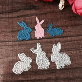 

3 Pcs Easter Rabbit Family Metal Cutting Dies Stencils For DIY Scrapbooking Album Decorative Embossing Card Crafts Template