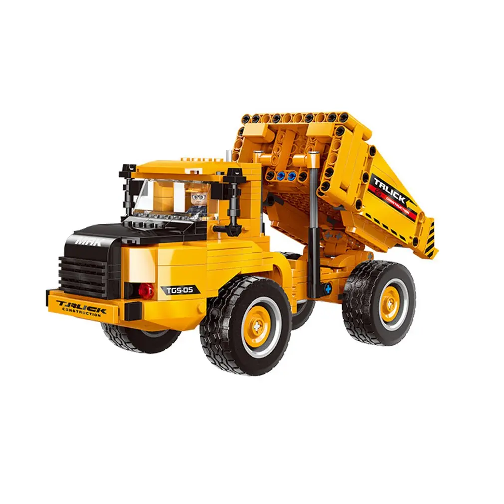 

Building Bricks Engineering Series Lifting Crane Excavator Bulldozer Toy Environmental Protection Gift