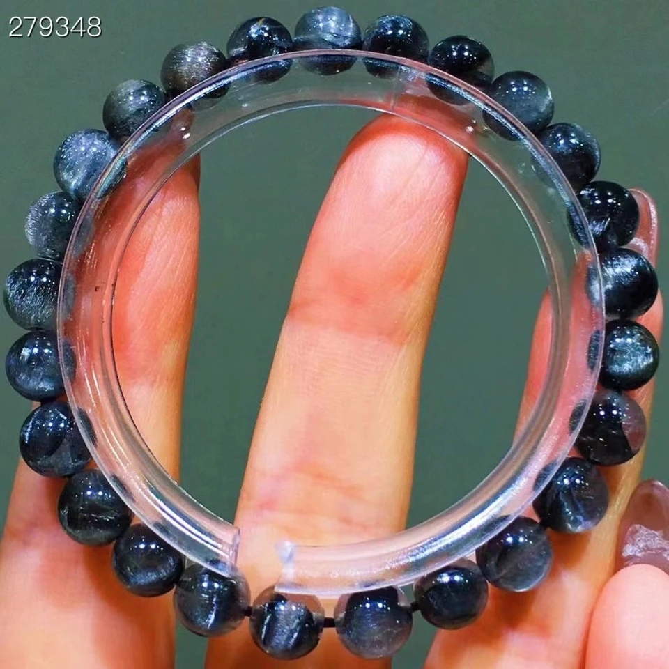 Натуральный Платиновый Серебряный рутилированный кварцевый браслет с