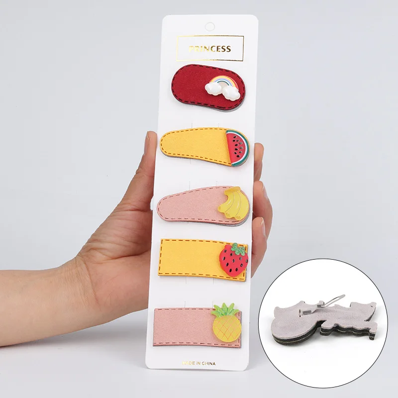 A318-8 Hair clips for girls,Children's color fruit set bobby pin,Flower hair accessories girl cute headdress,Baby birthday present - Цвет: A318-8