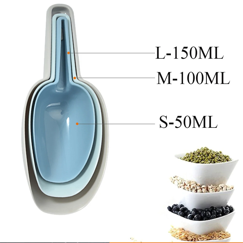 3PCS/Set Kitchen Multifunctional Food Shovel Flour Shovel Good Quality Rice Grain Shovel Kichen Accessories Plastic Ice Scoop