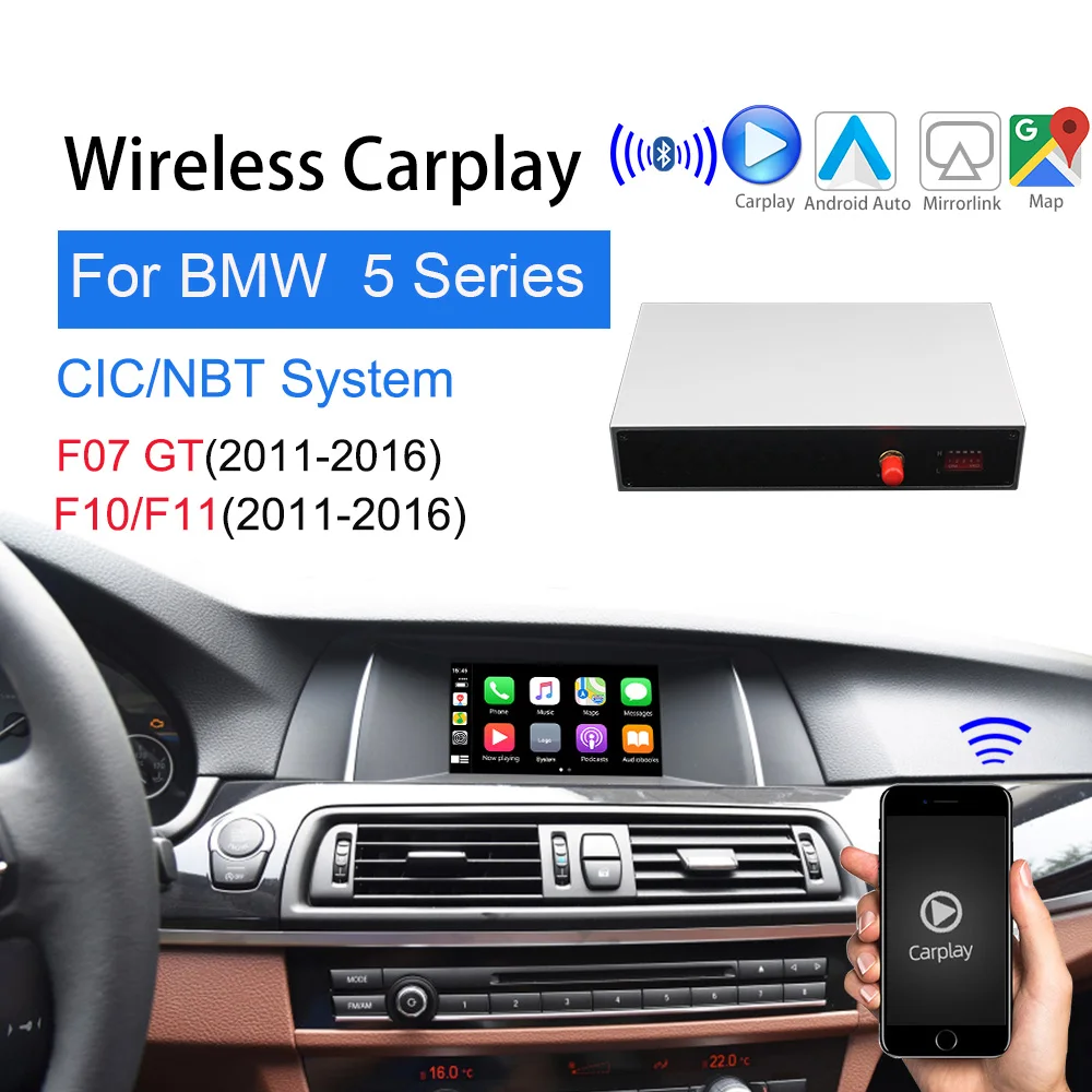 32 Wifi Wireless BMW NBT CIC Apple Carplay For 5Series F10 F11 F07 F18 2011-16 Support HD Multimedia Player interface Android Auto