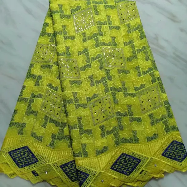 yellow Новейшая африканская кружевная ткань из бисера высокого качества Королевский синий нигерийский французский воск кружевная ткань для нигерийской свадебной вечеринки - Цвет: yellow