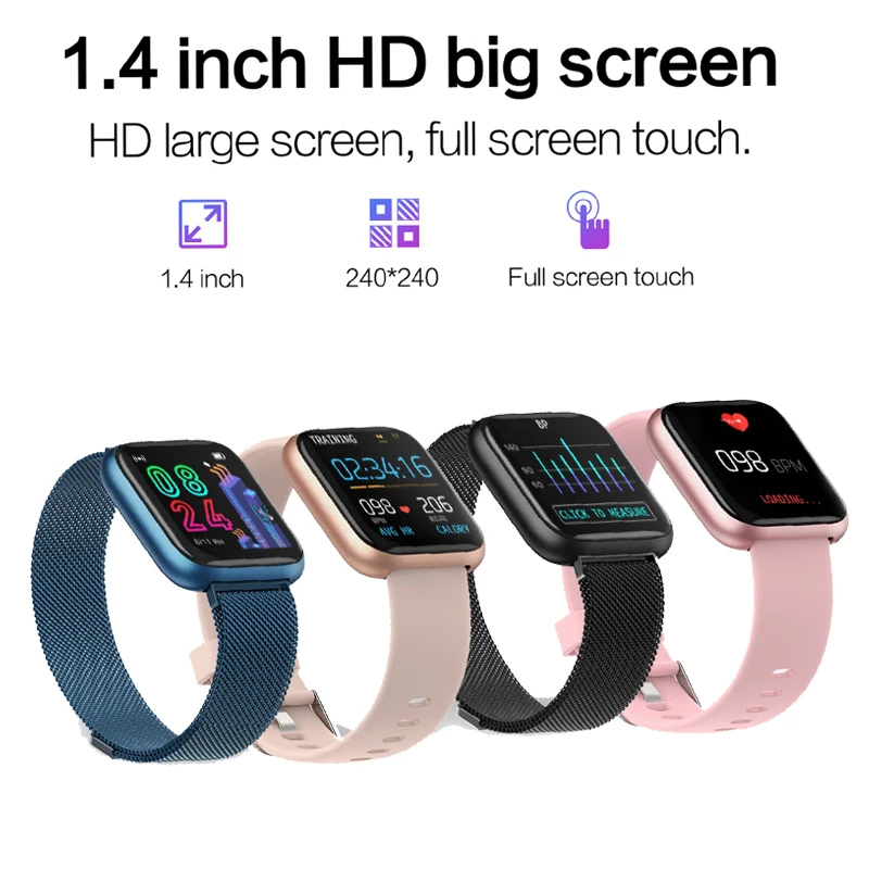 MISTEP Bluetooth Smart Watch 1.4inch Full Touch Color Screen Heart Rate Blood Monitor Smartwatch 40mm Multi-watch face