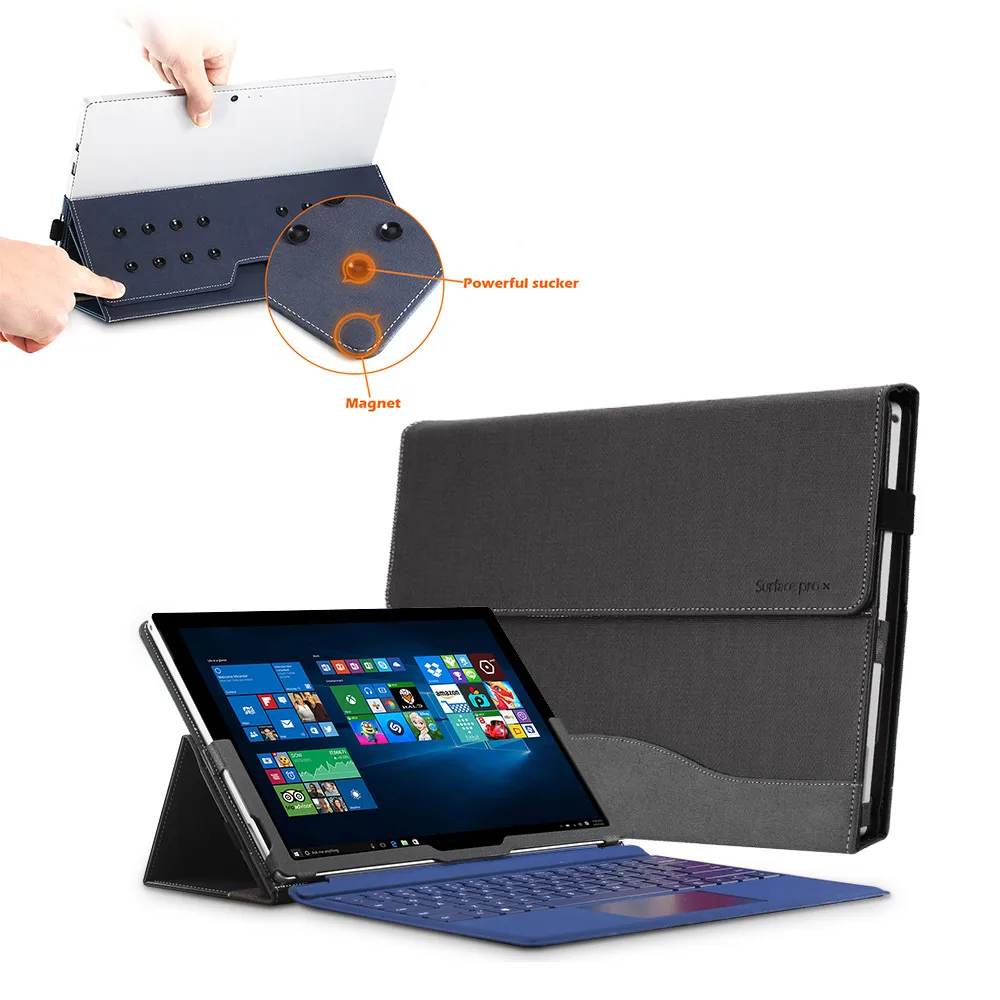 Для microsoft Surface Pro X 13 дюймов чехол для планшета двухсторонний вставляемый на присоске с магнитным притяжением защитный чехол для планшета