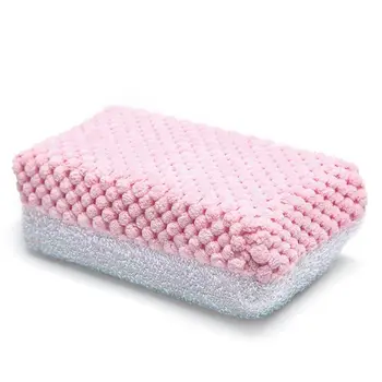 

3Pcs Double Sided Sponge Dishes Brush Kitchen Scouring Pads Metal Wire Scrubber C63B