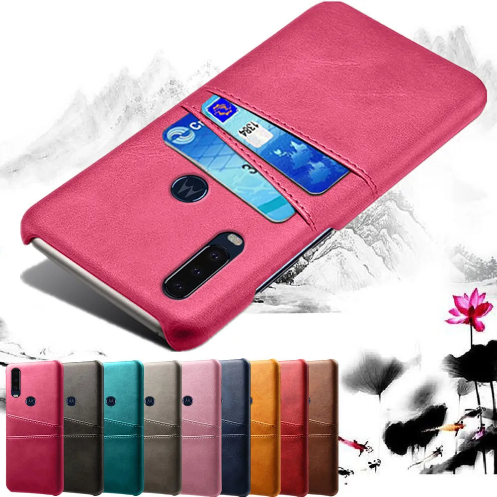Leather Card Slots Holder Phone Case For Motorola MOTO P40 Power One PU + PC P30 Play Note Cover | Мобильные телефоны и