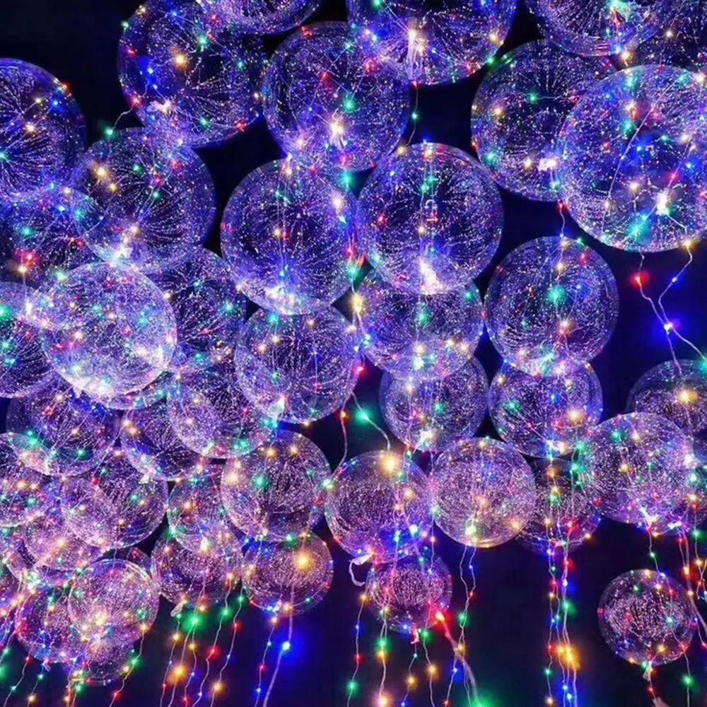 

10 Sets 3M Led Glow BoBo Balloons Party Balloons Light Up Transparent 18inch Bubble Balloons Birthday Wedding Banquet Supplies