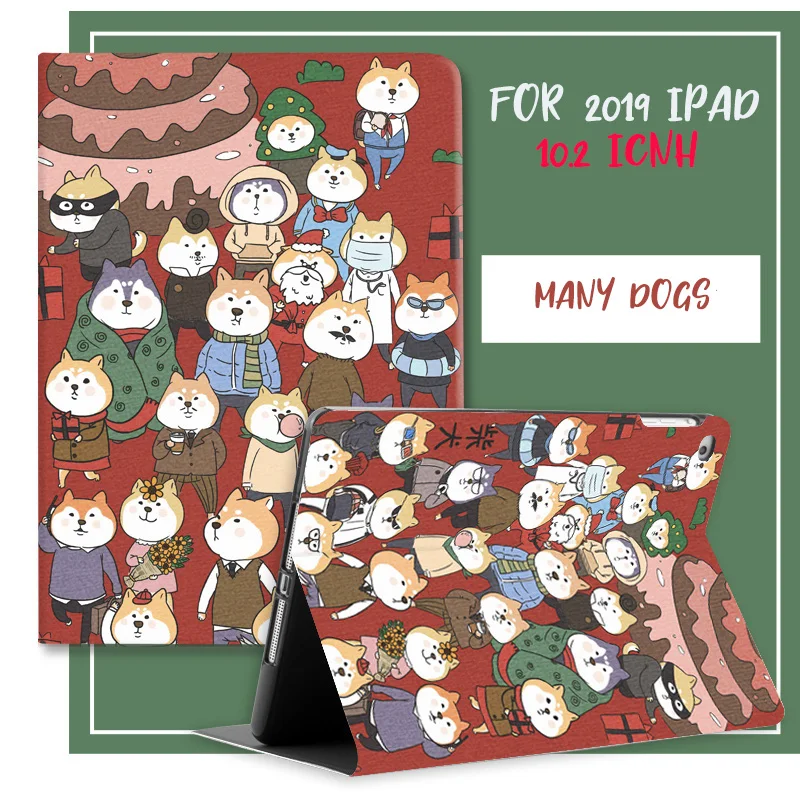 Умный флип-чехол с мультяшной собакой Magzine, Кроликом, котом, для iPad 7, 10,2 дюймов,, чехол для планшета, для iPad 10,2, мягкая задняя крышка, Авто Режим сна