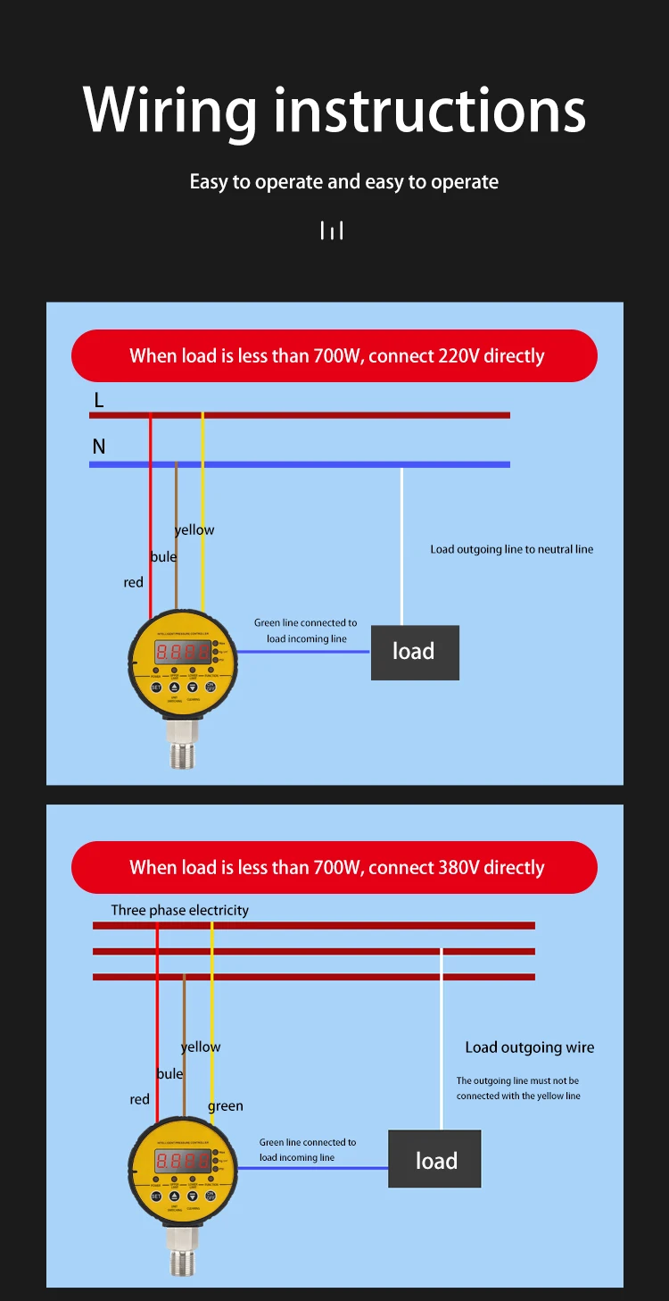 Pressão da Água, Interruptor Controlador, Negativo, M20 * 1.5