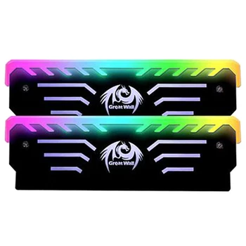 

Great Wall 3PIN Memory Cooling Vest 256 RGB Automatic Light Radiator CPU Cooler Heatsink for Computer RAM DDR3 DDR4 2Pcs