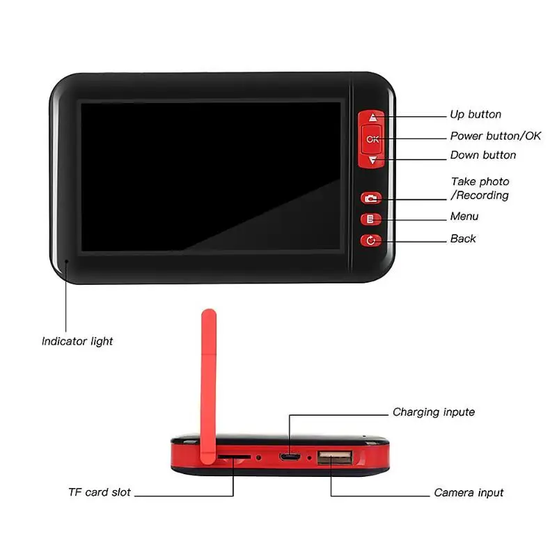 Промышленный 8 мм 8 светодиодный Len 2MP IP68 эндоскоп с экраном 4,3 дюйма 1080P HD