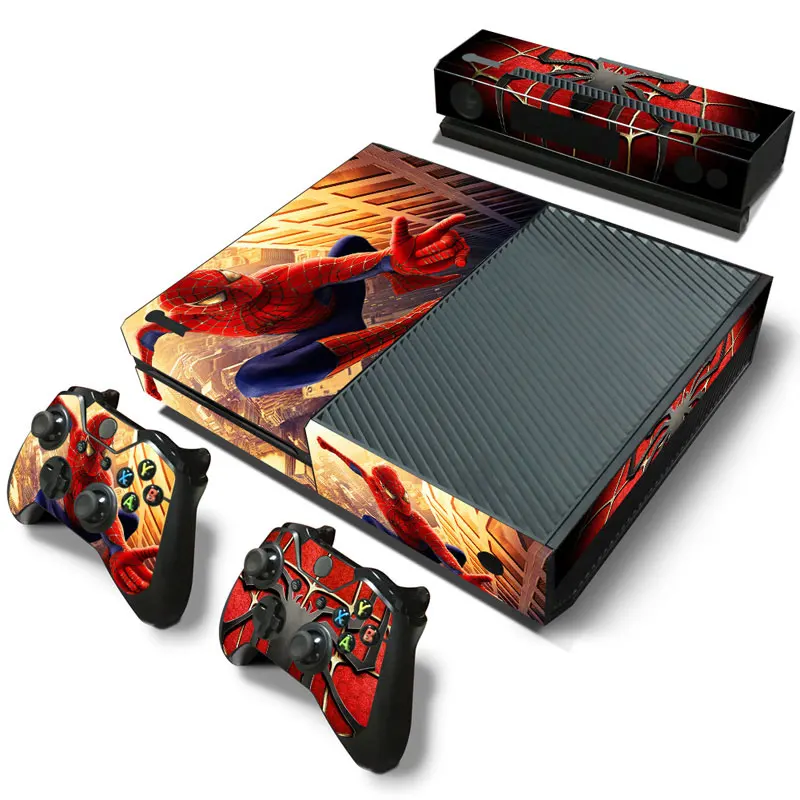 Marvel Spiderman Cartoon Style Sticker for XBOX ONE Skin Sticker Console and Controllers for XBOX ONE Gamepad Controller Decal 