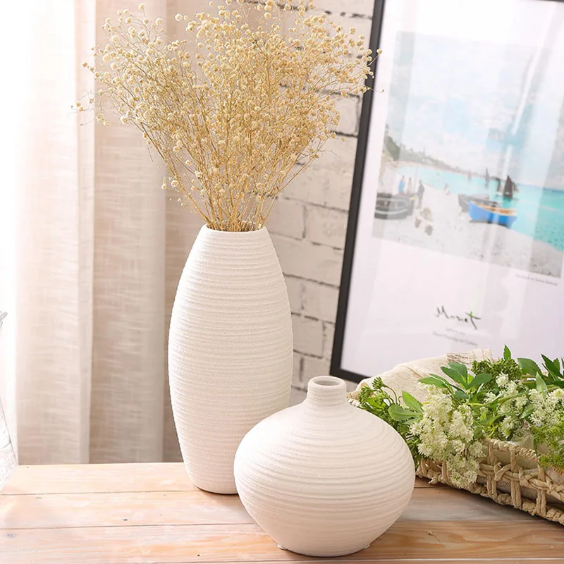 Белый цветочный горшок в европейском стиле для дома Цветочная композиция грубая