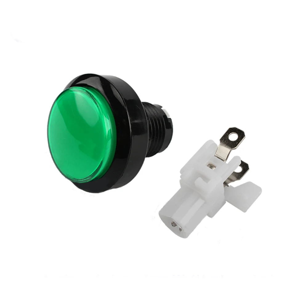 새로운 45mm 평면 모양의 부품 5/12V 대형 LED 조명 조명 푸시 버튼 아케이드 코인 기계 운영 게임용 마이크로 스위치