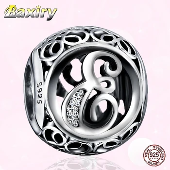 

Jewelry DIY 925 Sterling Silver Fit Pandora Charms Silver 925 Original Bracelets Beads Alphabet Letter Charm Beads For Women