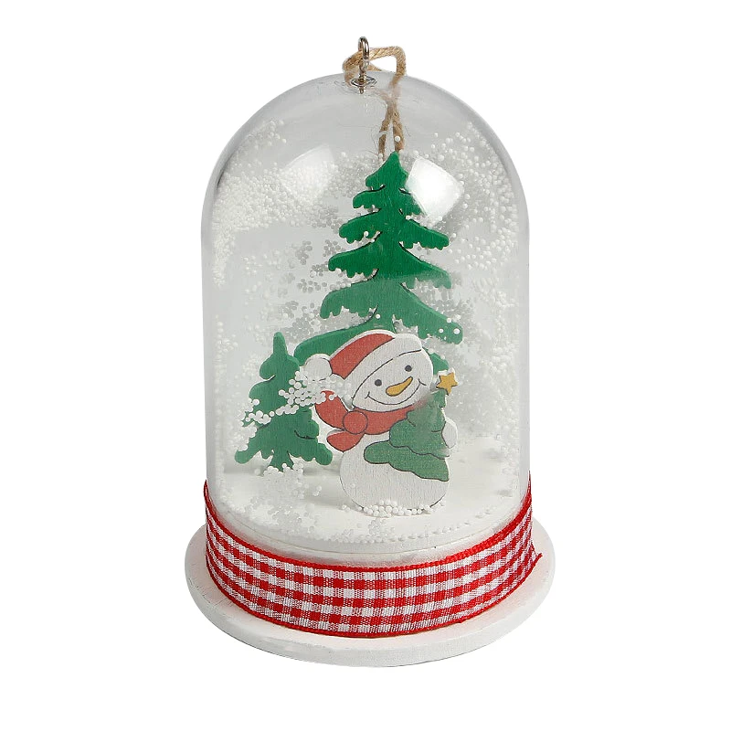 Snowman Креативный Снеговик шар Рождественский стиль ночной Светильник декоративные украшения стеклянная крышка олень Рождественская елка микро пейзаж - Цвет: Snowman