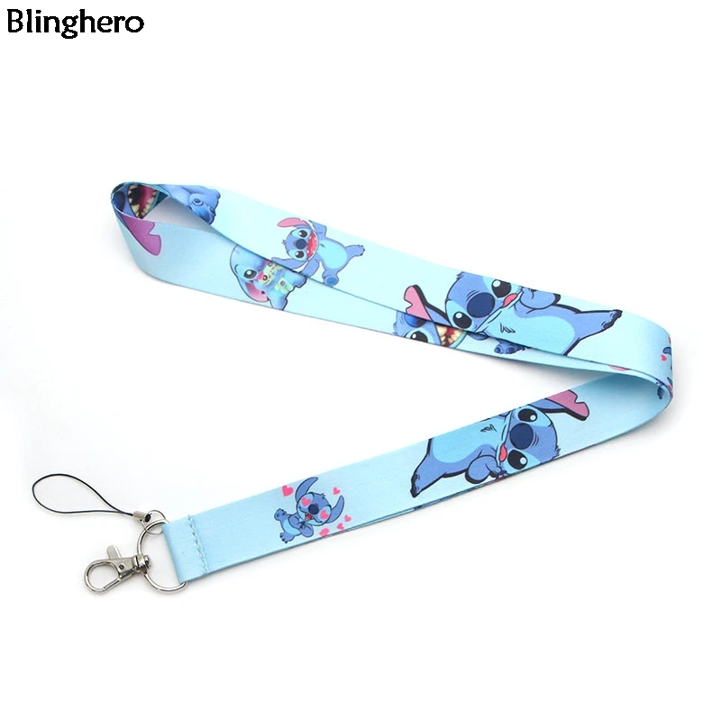 Blinghero микс мультфильм Стич уход медведи ремешок для ключей телефона Kawaii ID бейдж держатель шейный ремешок для USB Подарки Для Семьи BH0438
