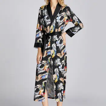 

Women Pajamas Bathrobes Simulation Silk Pajamas Home Sleepwear Nightwear