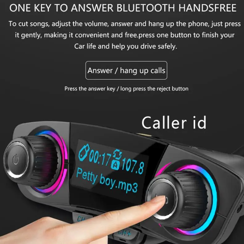 BT06 Bluetooth автомобильный комплект Универсальный fm-передатчик двойной USB Аудио Автомобильный mp3 плеер Handsfree Поддержка TF карта быстрая зарядка AUX