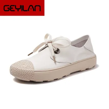 

Shoes Female Genuine Leather White Sneakers Shoes Woman 2019 Autumn Sneakers Women Casual Shoe Flat Sneakers Snikers