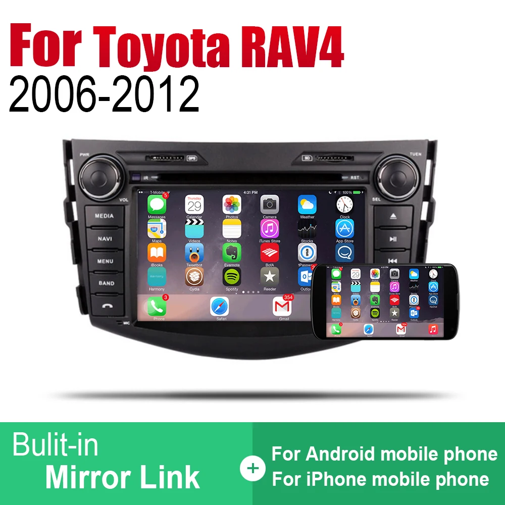 Автомобильный радиоприемник ZaiXi Android стерео GPS навигация для Toyota RAV4 2006 ~ 2012 Bluetooth Wi