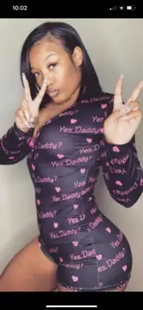 

Women Sexy V-Neck Short Sleeve Bodycon Bodysuit Casual Printed Button Sleepwear Jumpsuit Print Bodycon Sleepwear Jumpsuit