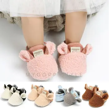 

Baby Toddler Snow Boots Boy Girl Infant Newborn Farfoot Cute Lamb Slippers Trainers CrawlingShoes Soft Plush Sole Prewalker