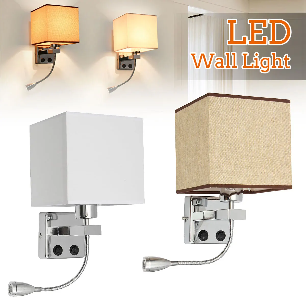  Adjustable LED Wall Sconce Light LED Wall Light Eye Protect Reading Study Home Lighting Night Light - 32977095398