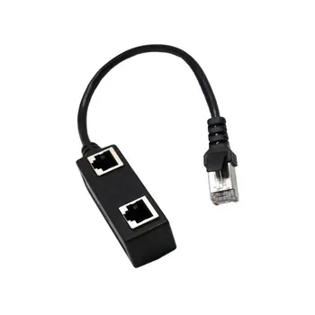 

Practical RJ45 CAT6/5 Male to 2 Female LAN Ethernet Network Splitter Coupler Adapter Cable High Performance Plug in Switching