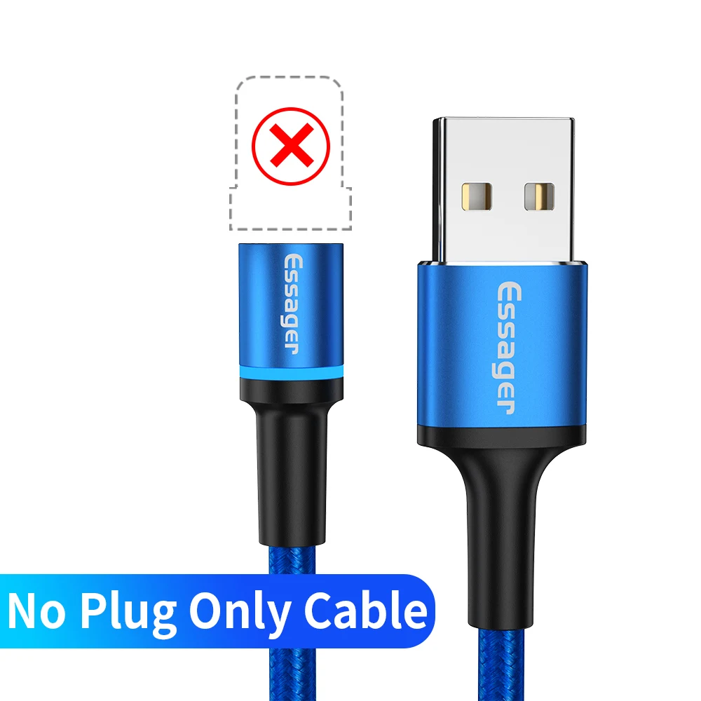 Магнитный Micro USB кабель Essager для iPhone samsung Android кабель быстрой зарядки usb type C 3 м кабель type-C Магнитный адаптер зарядного устройства - Цвет: No Plug Only Cable2