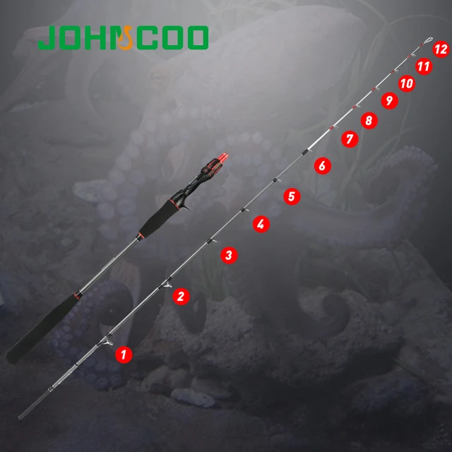 Boat Fishing Rods JOHNCOO VIVID 1.92m 2.1m AJING Ultralight Fast