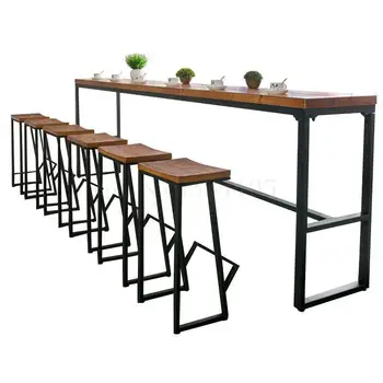 

Tieyi American Solid Wood Bar Table Against The Wall Bar Bar Chair Family Long Table Bar High Foot Table Coffee Bar Table