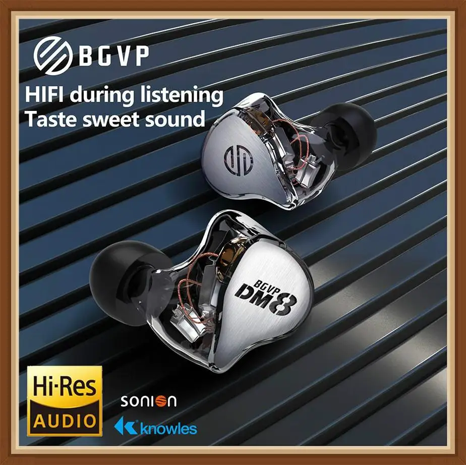 BGVP DM8 Knowles Sonion Balanced 8BA Hybrid In ear HIFI Monitor Music Noise Reduction Audiophile Musician MMCX Earphones Earbuds