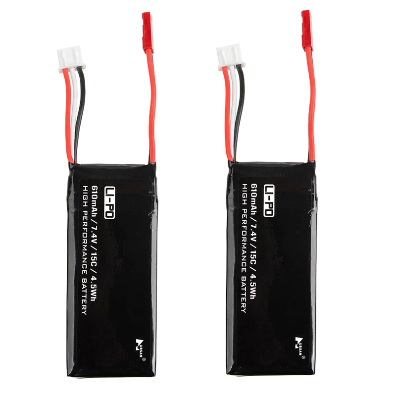 2 шт запасная батарея 7,4 V 610mAh Lipo для Hubsan X4 H502S H502E FPV RC Quad Drone