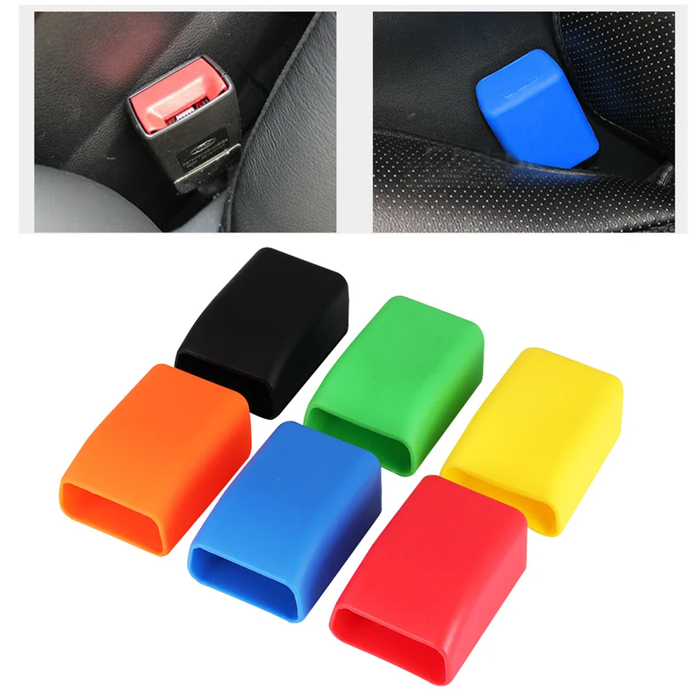 1PC Universal Seat Belt Buckle Cover Silicone Anti-Scratch Cover Collision Avoidance Buckle Clip Protector Interior Saft Tool seat belt covers seat belt protector