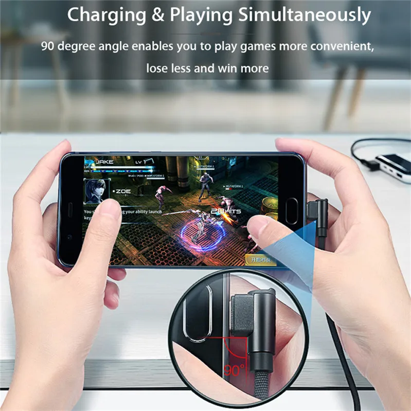 90 градусов правый угол usb type C кабель для huawei mate 20 10 P20 lite p30 P10 pro nova 5 4 honor 20 9x v30 игровой Кабель зарядного устройства