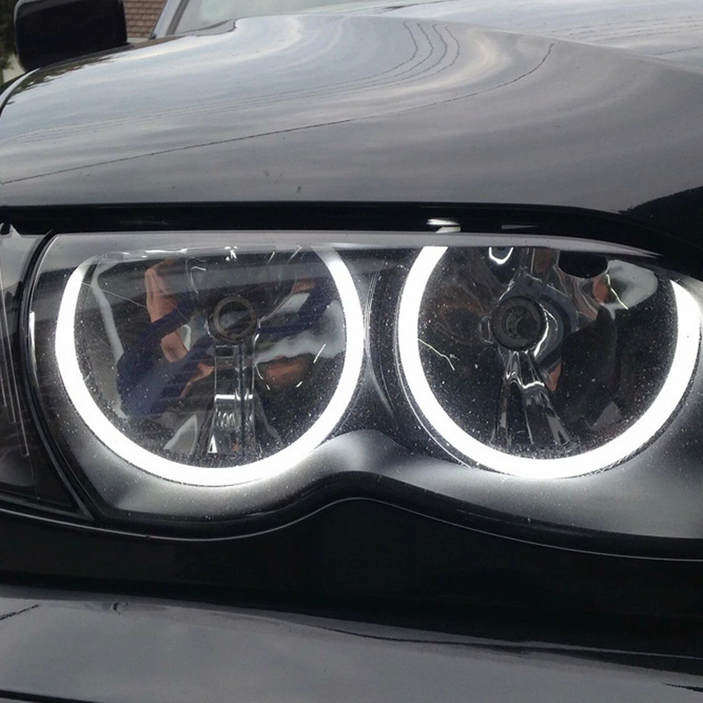 2 шт. 9-12V Автомобильные фары ангельские глазки Автомобильные светодиодные кольца-гало фары для BMW E46 146 мм 131 мм