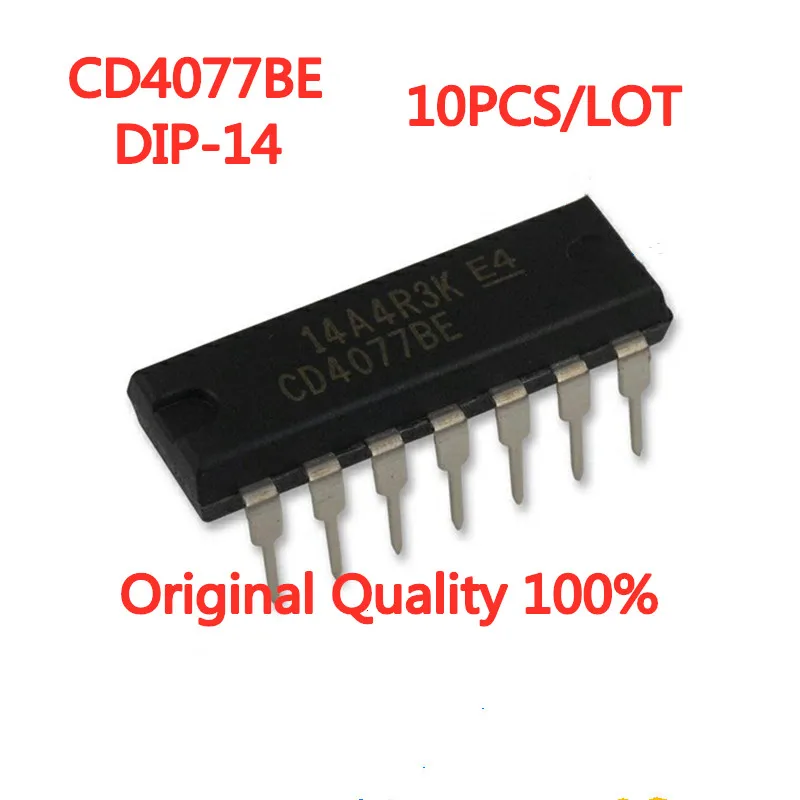 

10 шт./лот Оригинальное качество 100% CD4077 CD4077BE DIP-14 logic chip New в наличии