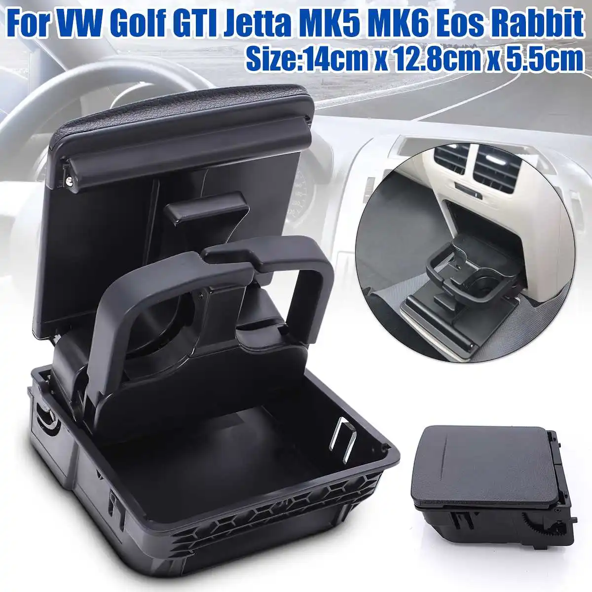 

Hot Sale Black Beige Car Central Console Armrest Rear Cup Holder Box For VW for Jetta Golf GTI MK5 MK6 RABBIT EOS 1K0862532