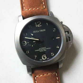 

Fashion ST2557 Movement Watch PAM00441 Style Men's Large Dial Luminous 5ATM Diameter 44MM Thick Leather strap Male Wrist watch